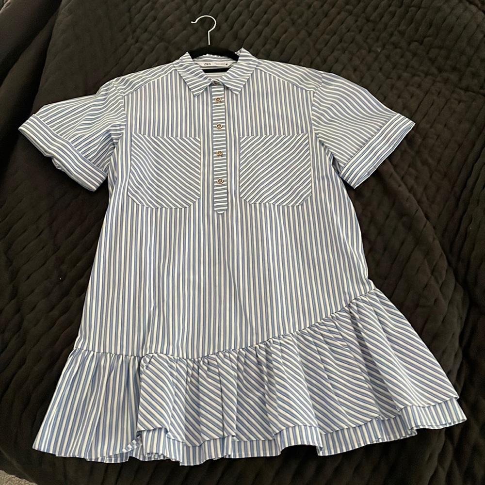 Zara Blue Striped Dress